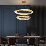 Modern LED Crystal Double Ring Chandelier