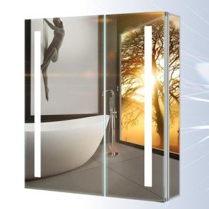 Tokvon® LED Mirrored Bathroom Cabinet with Motion Sensor