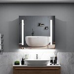Quavikey® Grey Wall-Mounted Bathroom Mirror Cabinet