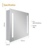 Quavikey® Grey Wall-Mounted Bathroom Mirror Cabinet