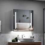 Quavikey® Grey Wall-Mounted Bathroom Mirror Cabinet