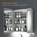 Quavikey® Grey Wall-Mounted Bathroom Mirror Cabinet
