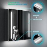 Tokvon® LED Mirrored Bathroom Cabinet with Motion Sensor