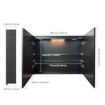Black LED Bathroom Mirror Cabinet with Adjustable Shelf