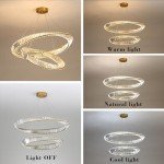Modern LED Crystal Double Ring Chandelier