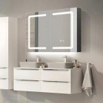 Black LED Bathroom Mirror Cabinet with Adjustable Shelf