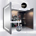 Black LED Bathroom Mirror Cabinet with Adjustable Shelf