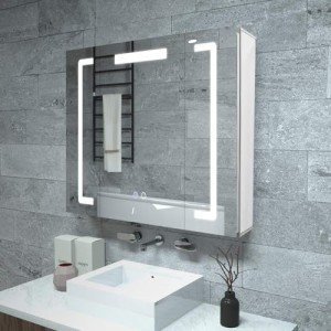 Janboe Wall-Mounted Mirror Cabinet with Light