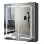 Black LED Bathroom Mirror Cabinet with Shaver Socket