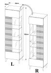 Furneo White Display Cabinet with Blue LED Lights