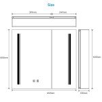 Tokvon® Black Wall-Mounted LED Mirror Cabinet