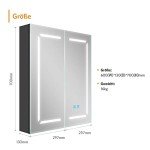 Black LED Bathroom Mirror Cabinet with Shaver Socket