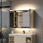Tokvon® Black Wall-Mounted LED Mirror Cabinet