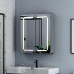 Black LED Bathroom Mirror Cabinet with Shaver Socket