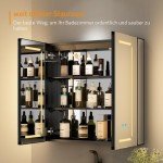Black LED Bathroom Mirror Cabinet with Shaver Socket