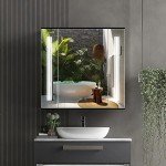 LED Bathroom Mirror Cabinet with Demister and Shaver Socket