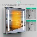 LED Bathroom Mirror Cabinet with Demister and Shaver Socket