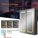 Black LED Bathroom Mirror Cabinet with Shaver Socket