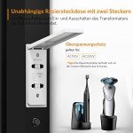 Black LED Bathroom Mirror Cabinet with Shaver Socket