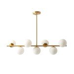 Modern Brass Linear 7-Light Chandelier Pendant