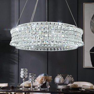 Modern Crystal Chandelier LED Pendant Light 60cm