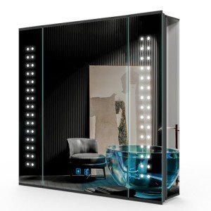 LED Bathroom Mirror Cabinet with Touch Dimmer 650x600 mm