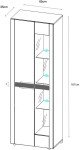Furneo White 2-Door Display Cabinet with LED Lights