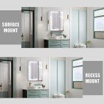 LED Bathroom Mirror Cabinet with Lights, 24x28 Inch