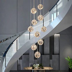10-Bulb Glass Ball LED Chandelier Light