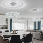 Modern Crystal Chandelier LED Pendant Light 60cm