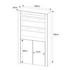 Furneo White LED Display Cabinet with High Gloss Finish