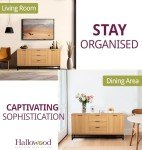 Light Oak Sideboard with Metal Base and Storage