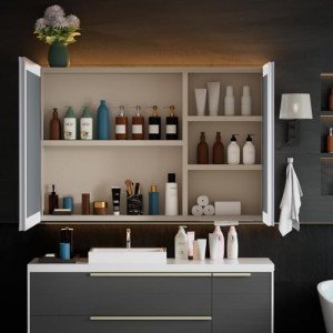 LED Bathroom Mirror Cabinet with Double Doors