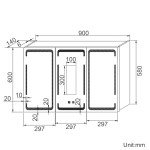 LED Illuminated Triple Door Bathroom Mirror Cabinet