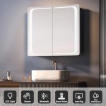 Illuminated Bathroom Mirror Cabinet with Bluetooth Speaker