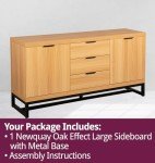 Light Oak Sideboard with Metal Base and Storage