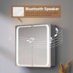 Illuminated Bathroom Mirror Cabinet with Bluetooth Speaker