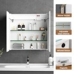 Illuminated Bathroom Mirror Cabinet with Bluetooth Speaker