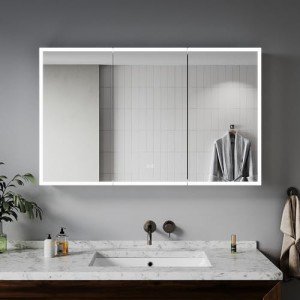 Illuminated Bathroom Wall Cabinet with Bluetooth Speaker