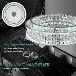 Modern Crystal Chandelier LED Pendant Light 60cm
