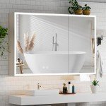 Large Wall-Mounted Bathroom Cabinet with LED Mirror
