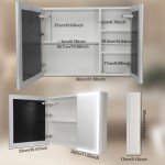 Large Wall-Mounted Bathroom Cabinet with LED Mirror