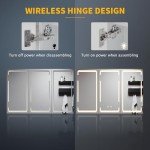 LED Illuminated Triple Door Bathroom Mirror Cabinet