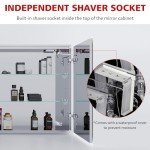 Illuminated Bathroom Wall Cabinet with Bluetooth Speaker