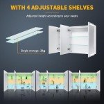 LED Illuminated Triple Door Bathroom Mirror Cabinet