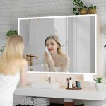 Large Wall-Mounted Bathroom Cabinet with LED Mirror