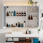 Large Wall-Mounted Bathroom Cabinet with LED Mirror