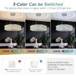 Modern Crystal Chandelier LED Pendant Light 60cm