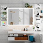 Large Wall-Mounted Bathroom Cabinet with LED Mirror