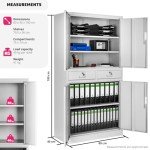 Light Grey Steel Filing Cabinet with Lockable Drawers